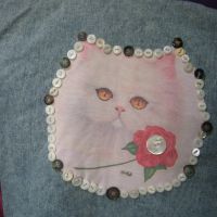 wearable art, cat button jacket