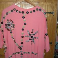 another view of pink shirt with buttons
